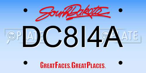 DC8I4A South Dakota License Plate
