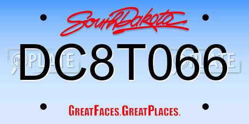 DC8T066 South Dakota License Plate