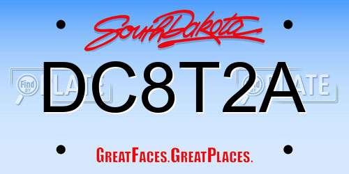 DC8T2A South Dakota License Plate