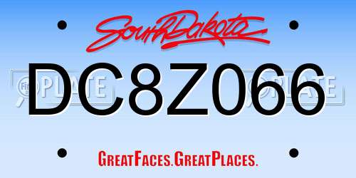 DC8Z066 South Dakota License Plate