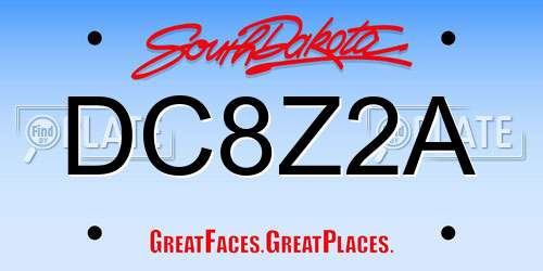 DC8Z2A South Dakota License Plate