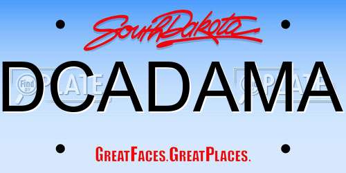 DCADAMA South Dakota License Plate