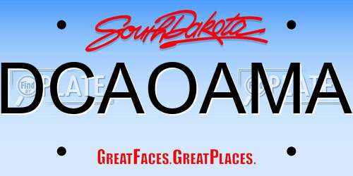 DCAOAMA South Dakota License Plate