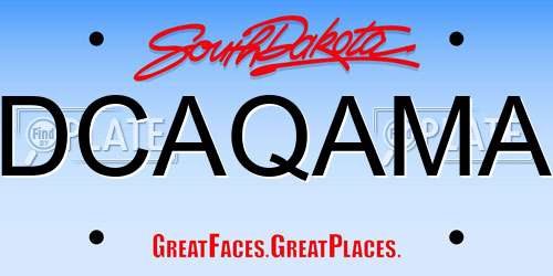 DCAQAMA South Dakota License Plate