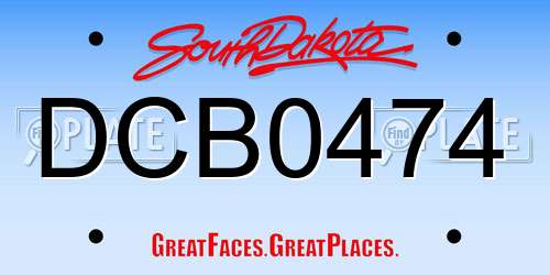 DCB0474 South Dakota License Plate