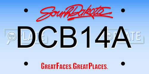 DCB14A South Dakota License Plate