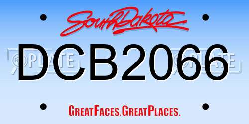 DCB2066 South Dakota License Plate