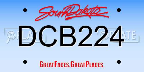 DCB224 South Dakota License Plate