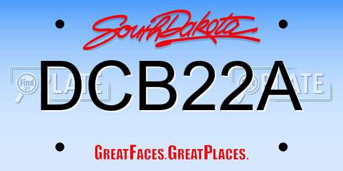DCB22A South Dakota License Plate