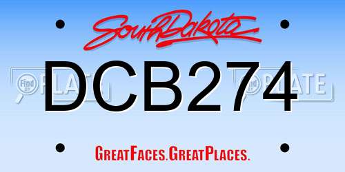 DCB274 South Dakota License Plate