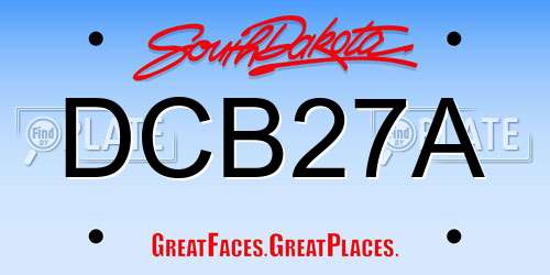 DCB27A South Dakota License Plate