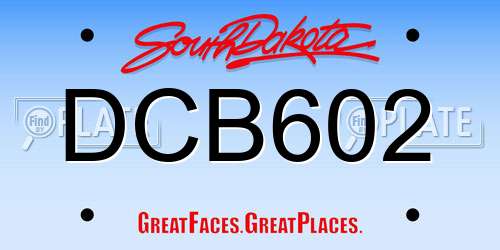 DCB602 South Dakota License Plate
