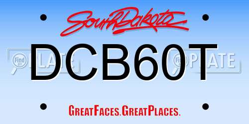 DCB60T South Dakota License Plate