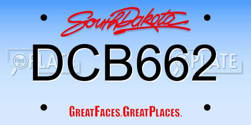 DCB662 South Dakota License Plate