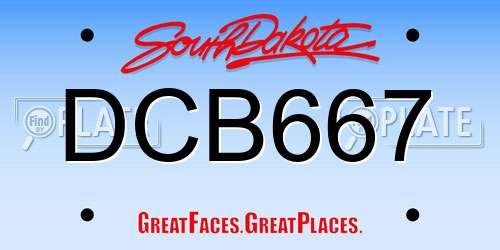 DCB667 South Dakota License Plate