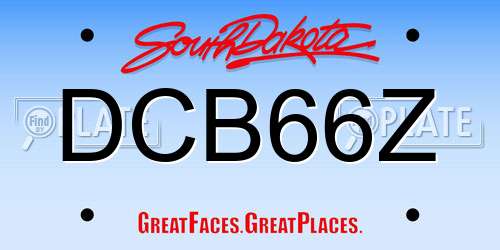 DCB66Z South Dakota License Plate