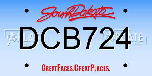 DCB724 South Dakota License Plate
