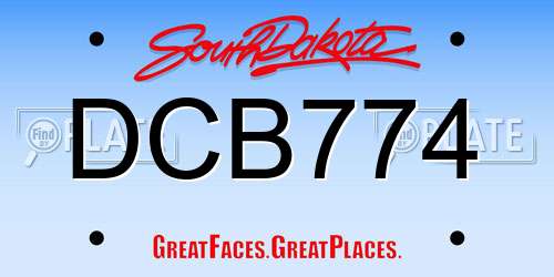 DCB774 South Dakota License Plate