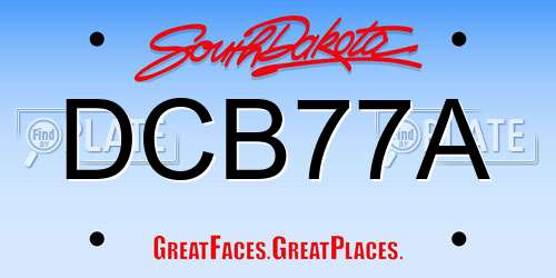 DCB77A South Dakota License Plate