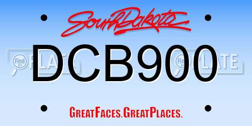 DCB900 South Dakota License Plate