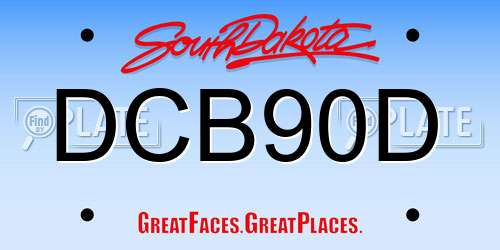 DCB90D South Dakota License Plate