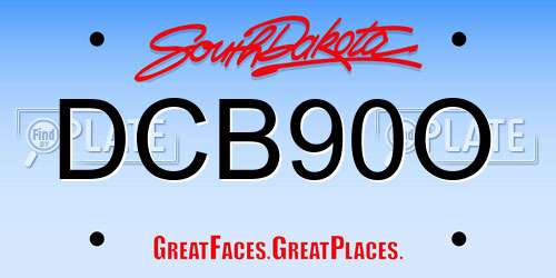 DCB90O South Dakota License Plate