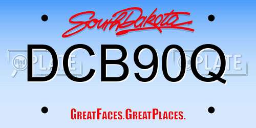 DCB90Q South Dakota License Plate