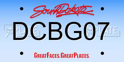 DCBG07 South Dakota License Plate