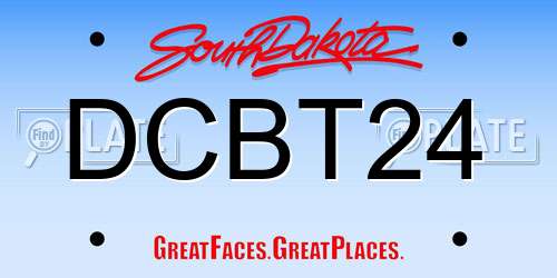 DCBT24 South Dakota License Plate
