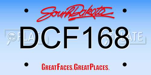 DCF168 South Dakota License Plate
