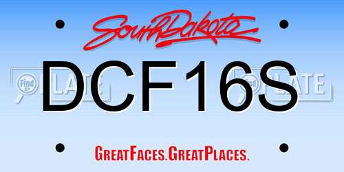 DCF16S South Dakota License Plate