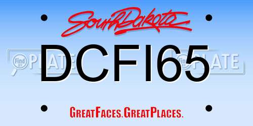 DCFI65 South Dakota License Plate
