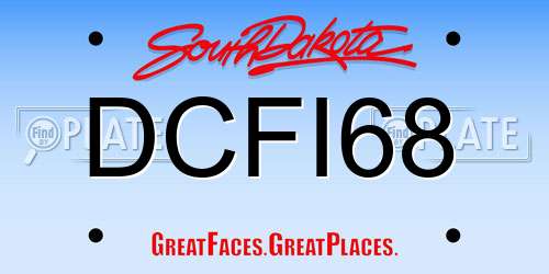 DCFI68 South Dakota License Plate