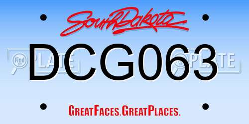 DCG063 South Dakota License Plate