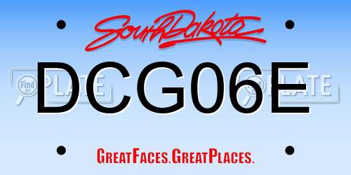 DCG06E South Dakota License Plate