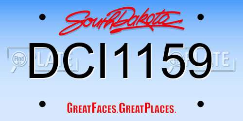 DCI1159 South Dakota License Plate