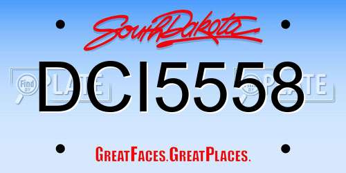 DCI5558 South Dakota License Plate