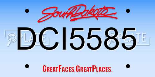 DCI5585 South Dakota License Plate