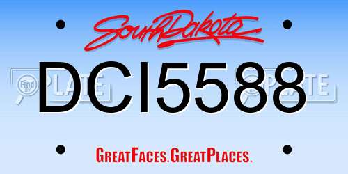 DCI5588 South Dakota License Plate