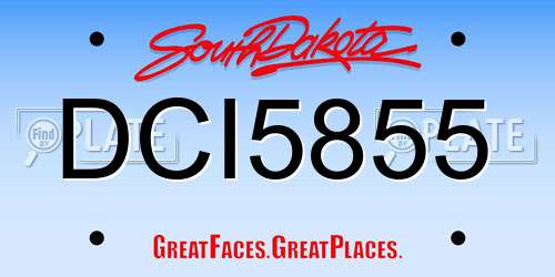DCI5855 South Dakota License Plate