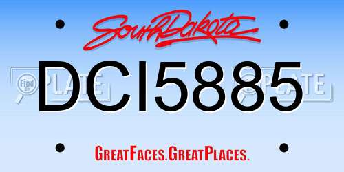 DCI5885 South Dakota License Plate
