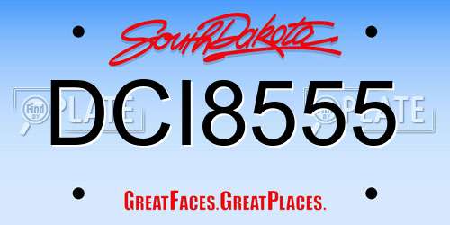 DCI8555 South Dakota License Plate