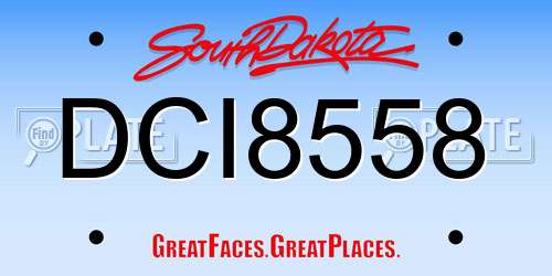 DCI8558 South Dakota License Plate