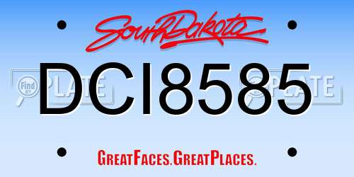 DCI8585 South Dakota License Plate