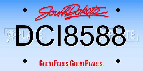 DCI8588 South Dakota License Plate