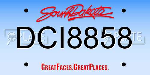 DCI8858 South Dakota License Plate