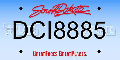 DCI8885 South Dakota License Plate