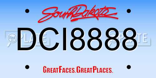 DCI8888 South Dakota License Plate