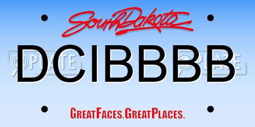 DCIBBBB South Dakota License Plate