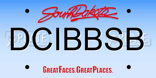 DCIBBSB South Dakota License Plate